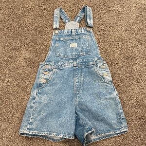 Levi's Blue Denim Short Overalls
